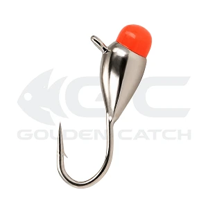 Мормышка вольфрамовая GC N-Ice Капля с бусиной 2.5мм 0.25г Nickel/Red Glow (5шт)