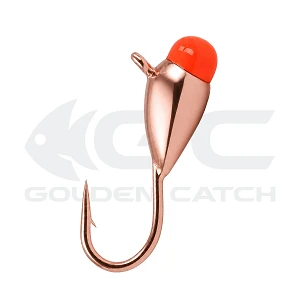Мормышка вольфрамовая GC N-Ice Капля с бусиной 3.0мм 0.45г Copper/Red Glow (5шт)