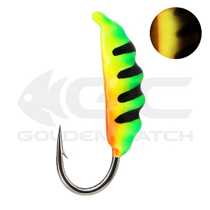 Мормышка вольфрамовая GC N-Ice Опарыш 3.0мм 0.52г Hot Tiger Glow (5шт)