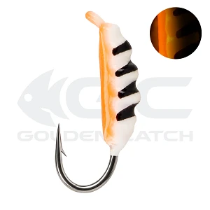 Мормышка вольфрамовая GC N-Ice Опарыш 3.0мм 0.52г White Glow (5шт)