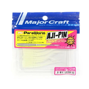 Силикон Major Craft Para Worm Aji-Pin 2.5" (8шт) Glow White