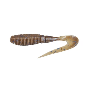 Силикон Jackall Rhythm Grub 2.4" (5шт) Dark Cinnamon Blue Flake