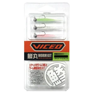 Набір морських приманок Viceo Aji Mebaru Worm Kit 1.8" 1.5г Glow