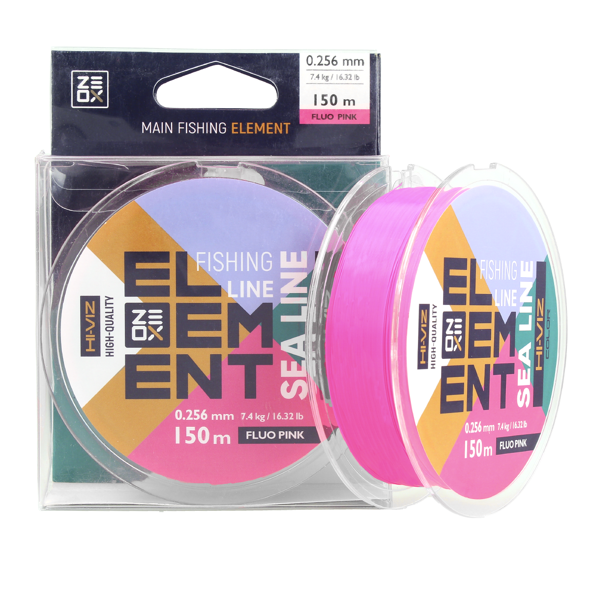 Волосінь Zeox Hi-Viz Element Sea 150м Fluo Pink