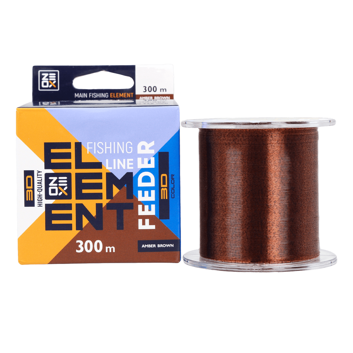 ZEOX Nylon Line 3D Element Feeder 300m Amber Brown