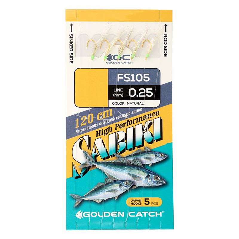Golden Catch Aji Sabiki FS105 Natural(5 hooks)