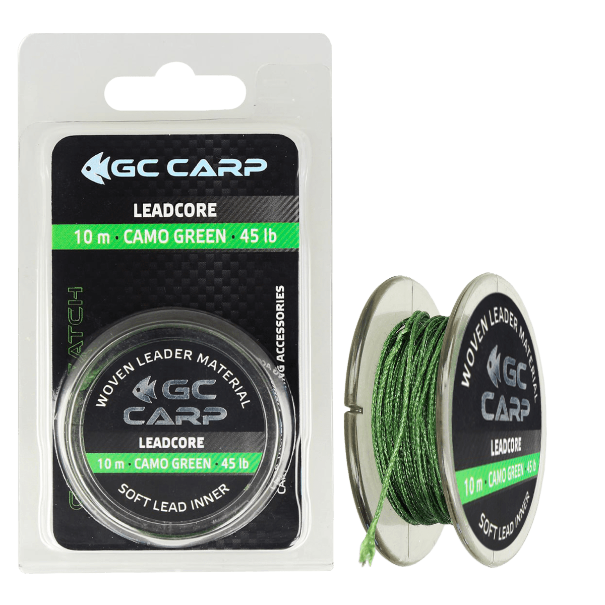 Лідкор зі свінцем GC G.Carp Leadcore 10м 50lb Caмo Green