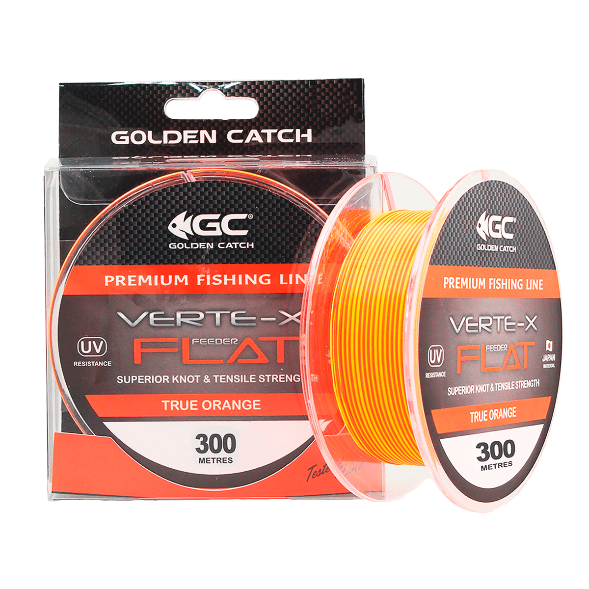 Golden Catch Nylon Line Verte-X Flat 300m True Orange