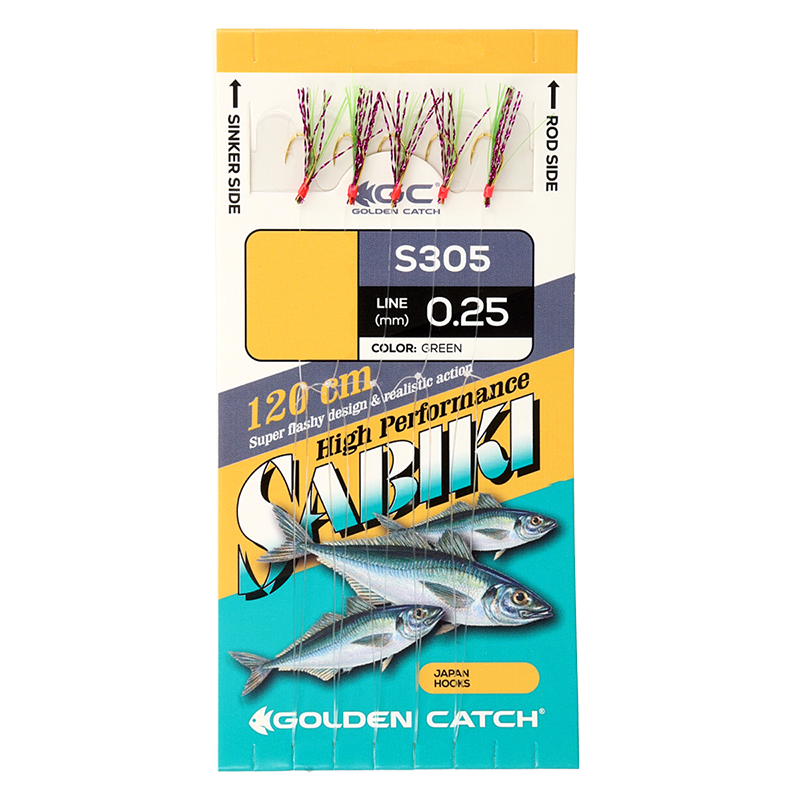 Golden Catch Aji Sabiki S305 Green(5 hooks)