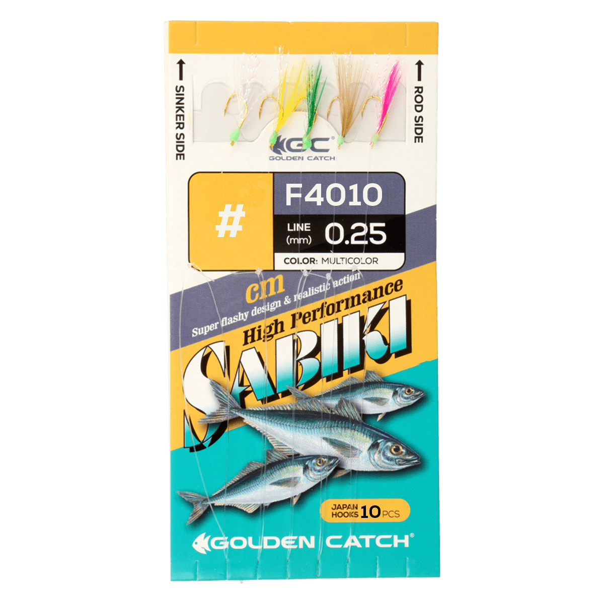 Golden Catch Aji Sabiki F4010 Multicolor(10 hooks)