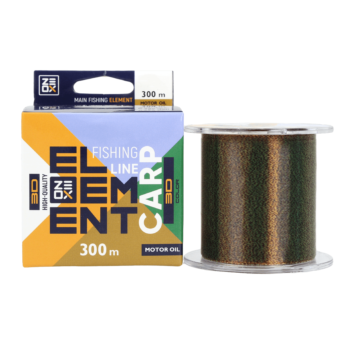 ZEOX Nylon Line 3D Element Carp 300m Motor Oil