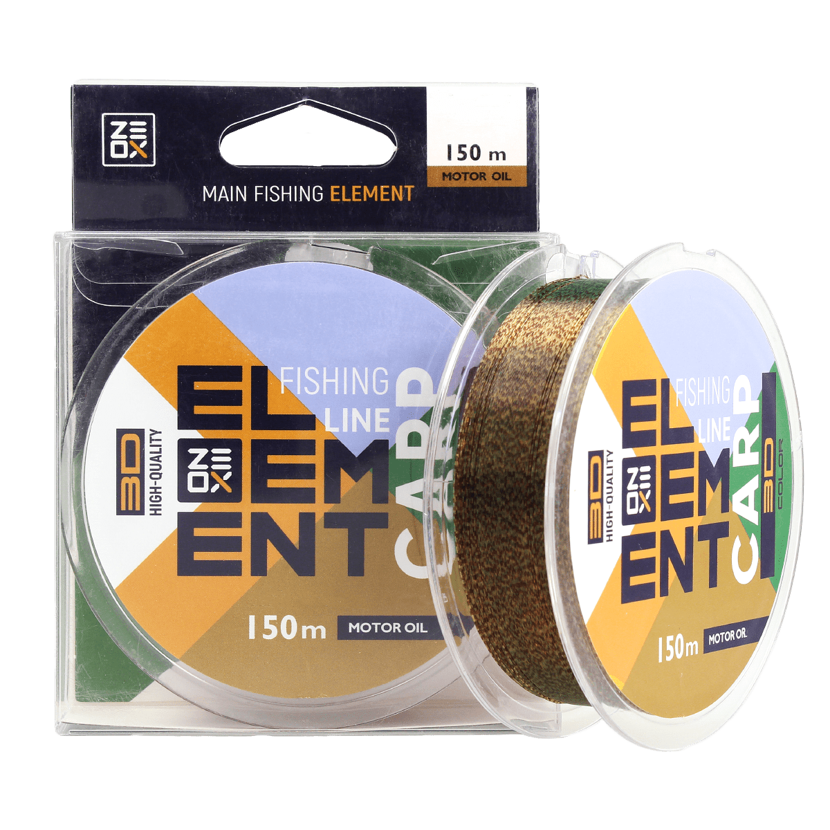 ZEOX Nylon Line 3D Element Carp 150m Motor Oil