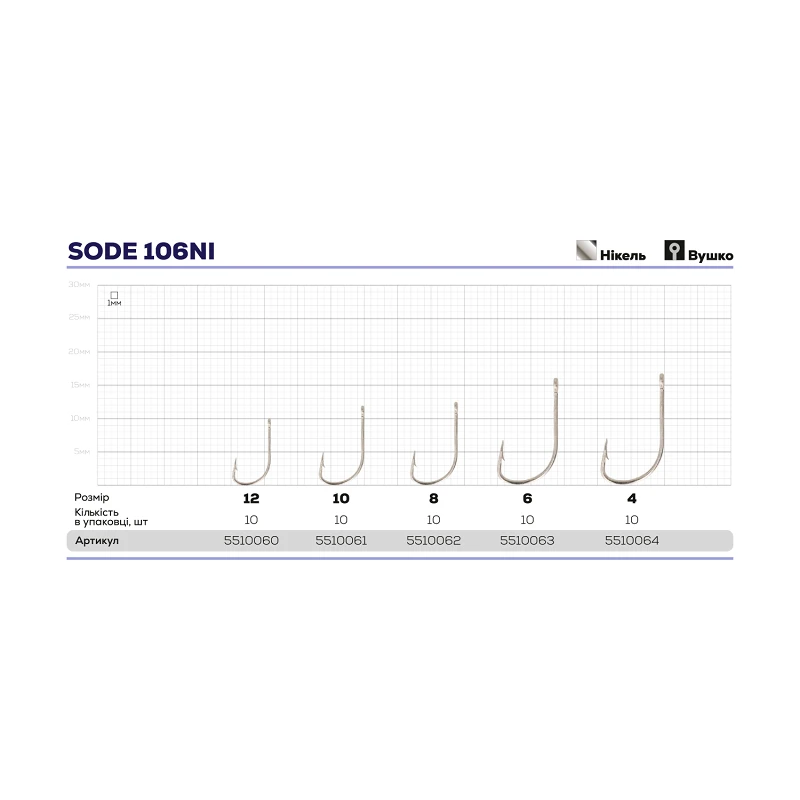 Крючок ZEOX Sode 106NI - Фото №1