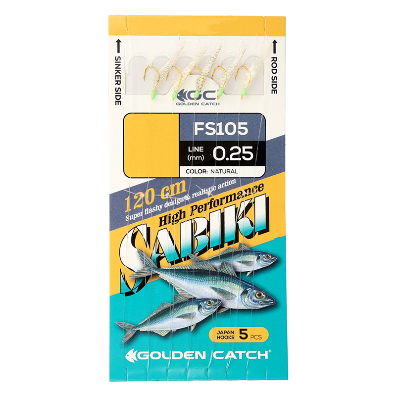 Golden Catch Aji Sabiki FS105 №6 Natural(5 hooks)