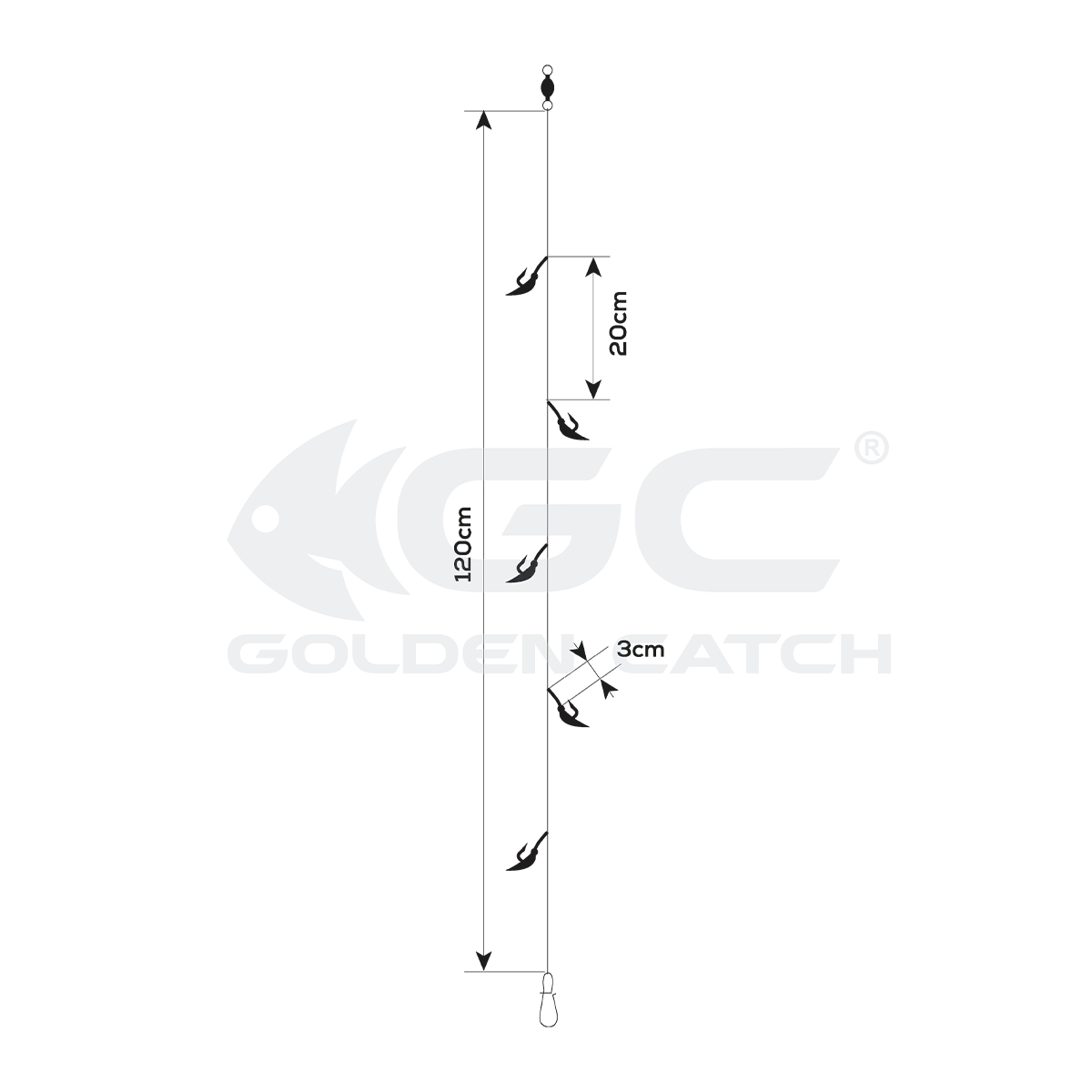 Самодур GC Aji Sabiki F405 Multicolor(5 крючков) - Фото №2