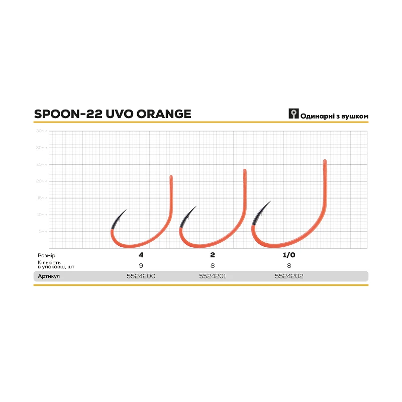 Крючок BKK Spoon-22 UV Orange - Фото №1
