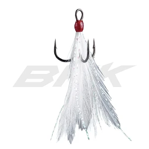 Гачок потрійний з оперенням BKK Treble Feathered Spear-21 SS White (3шт)