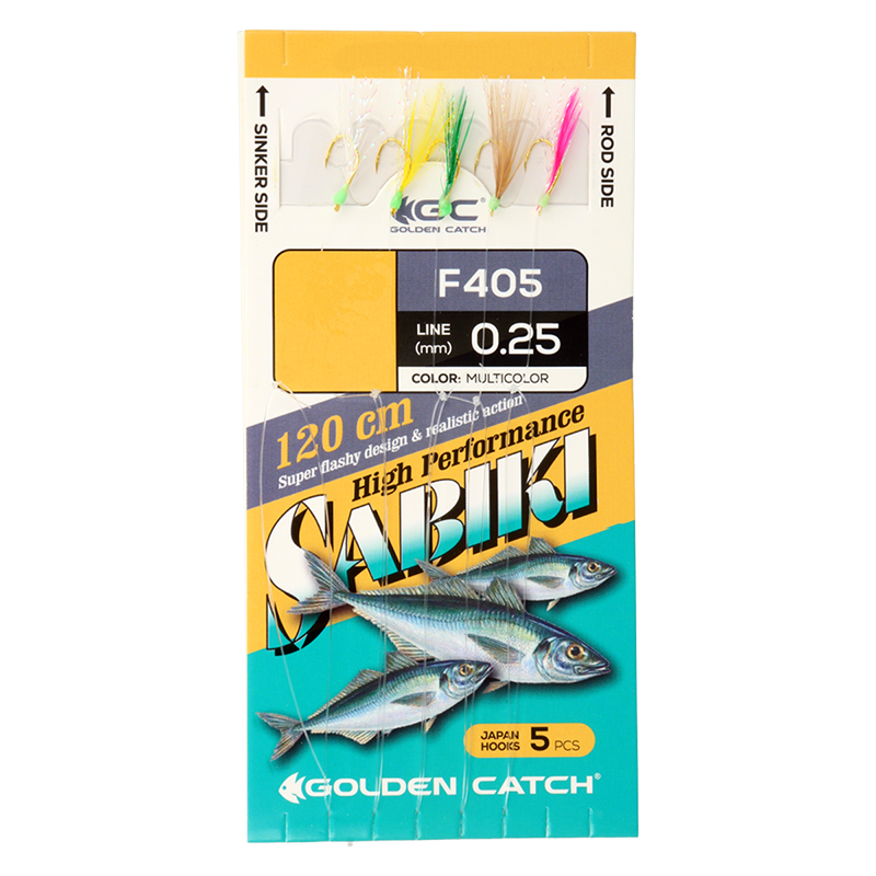 Golden Catch Aji Sabiki F405 №8 Multicolor(5 hooks)