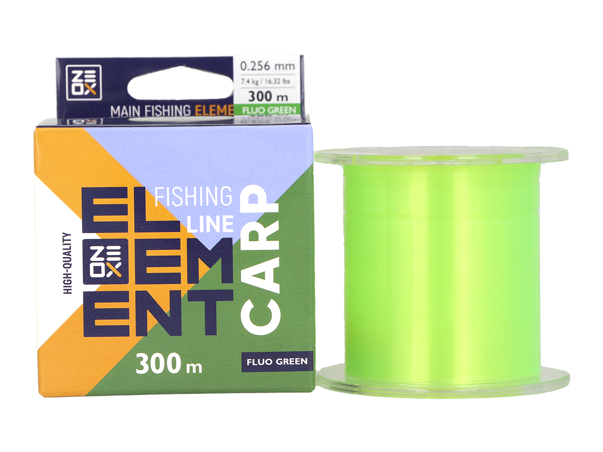Волосінь Zeox Element Carp Line 300м Fluo Green