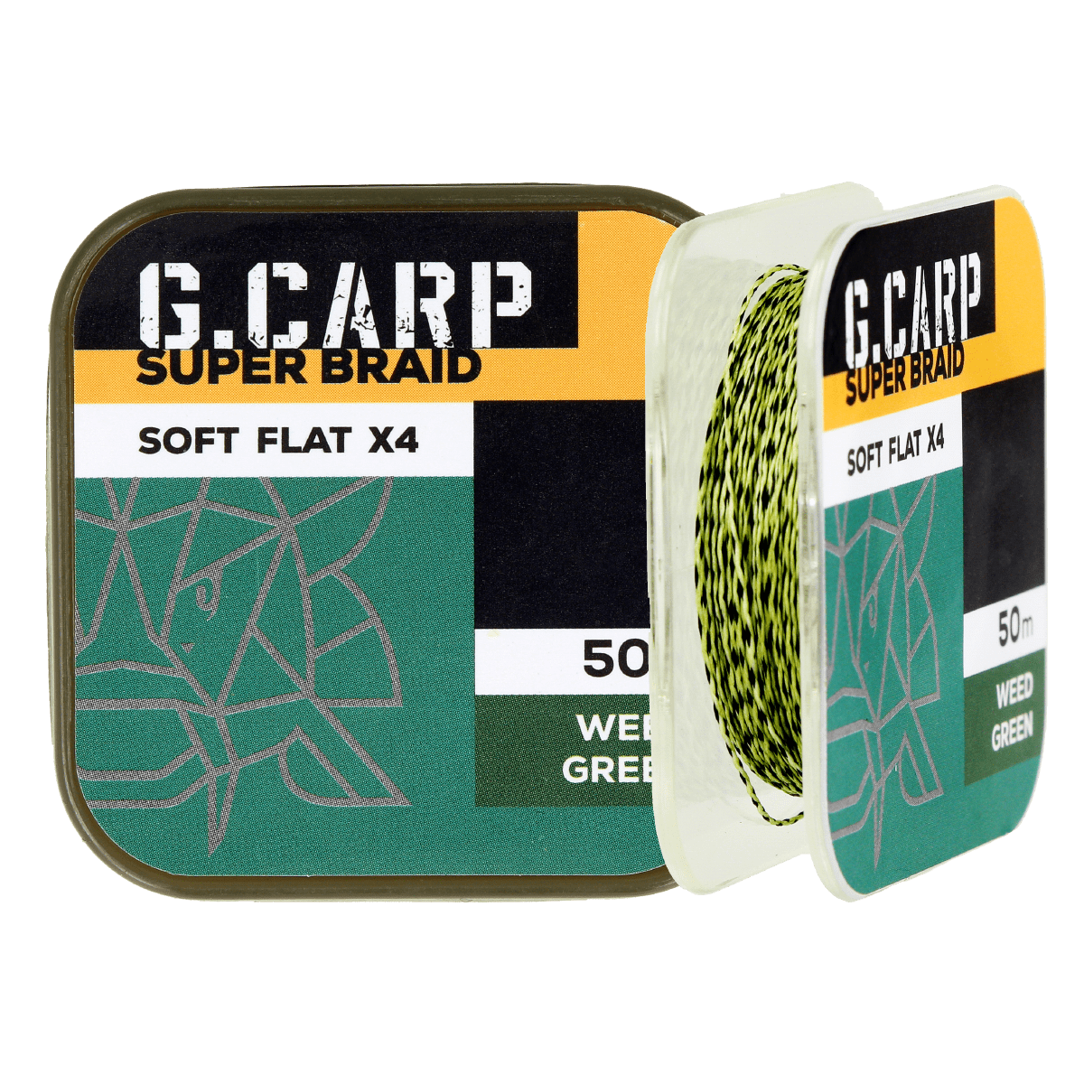 Повідковий матеріал GC G.Carp Super Braid Soft Flat X4 50м Weed Green