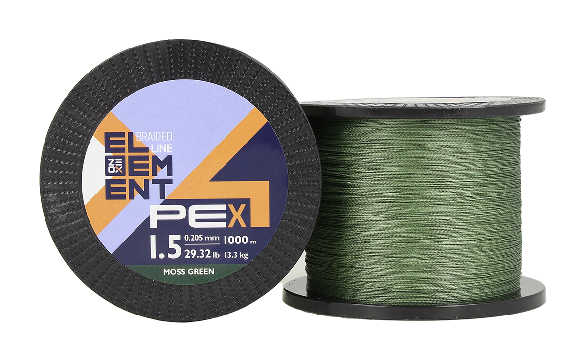 Шнур ZEOX Element PE X4 1000м Moss Green