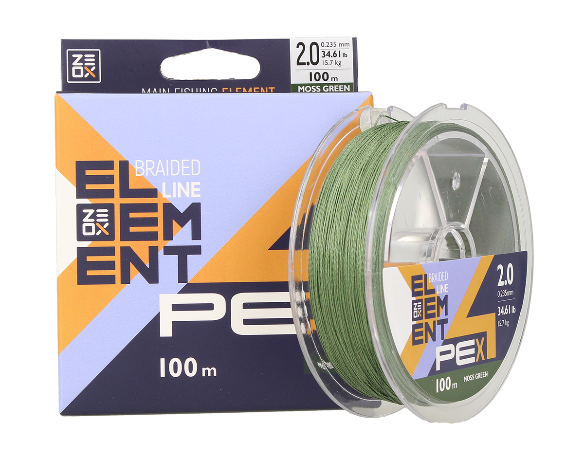Шнур Zeox Element PE X4 100м Moss Green