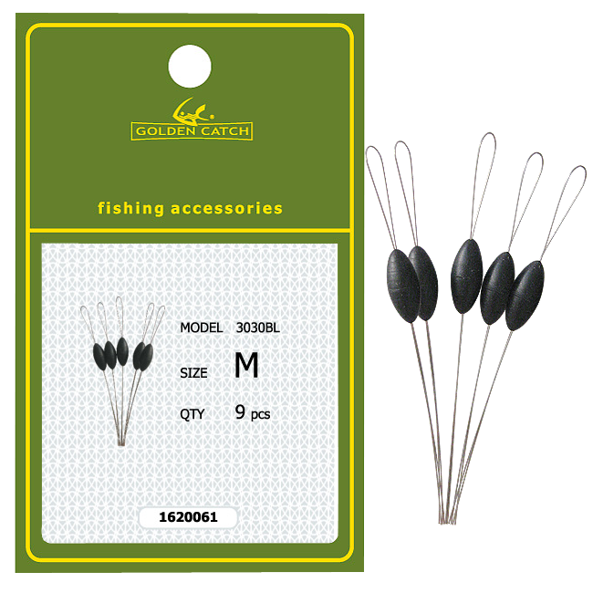 Golden Catch Float Stopper Black 3030BL M (9pcs)