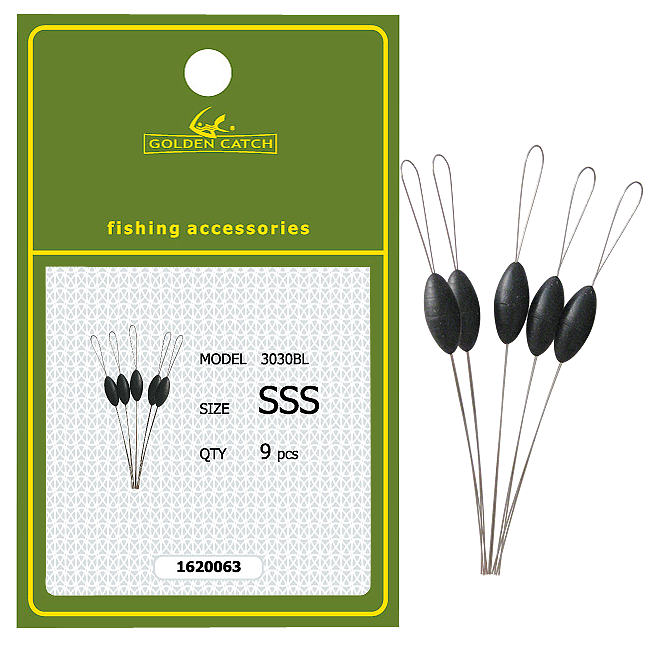 Golden Catch Float Stopper Black 3030BL SSS (9pcs)