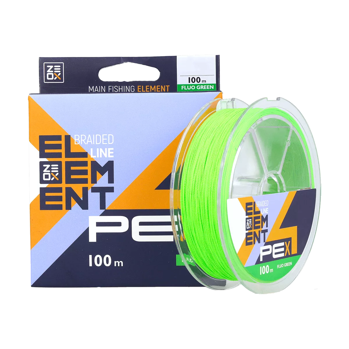 Шнур ZEOX Element PE X4 100м Fluo Green