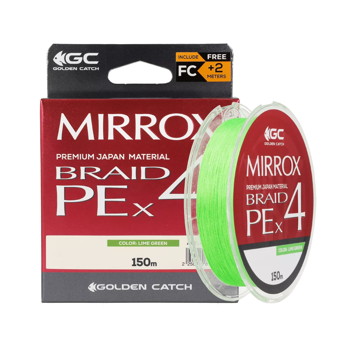 Шнур GC Mirrox PE X4 150м Lime Green #0.8