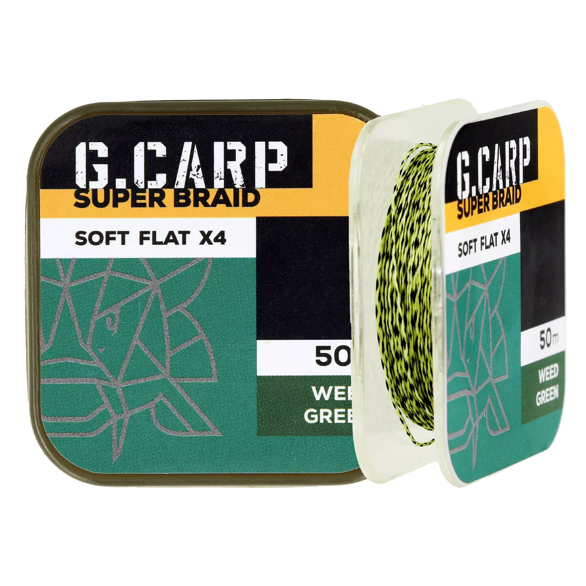 Поводочный материал GC G.Carp Super Braid Soft Flat X4 50м Weed Green