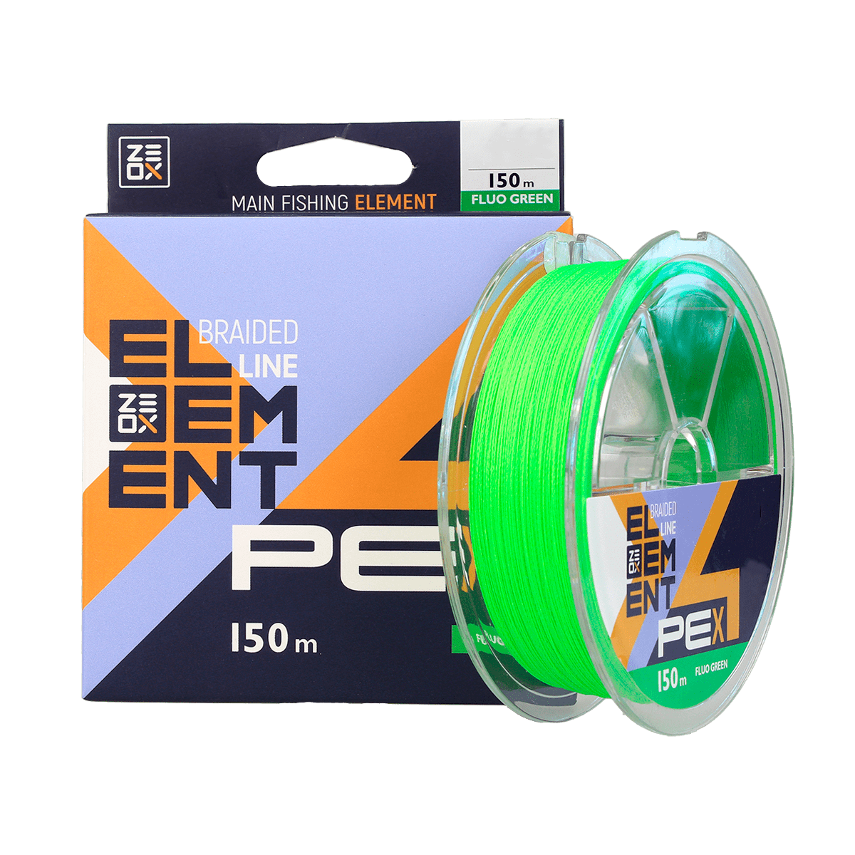 Шнур ZEOX Element PE X4 150м Fluo Green