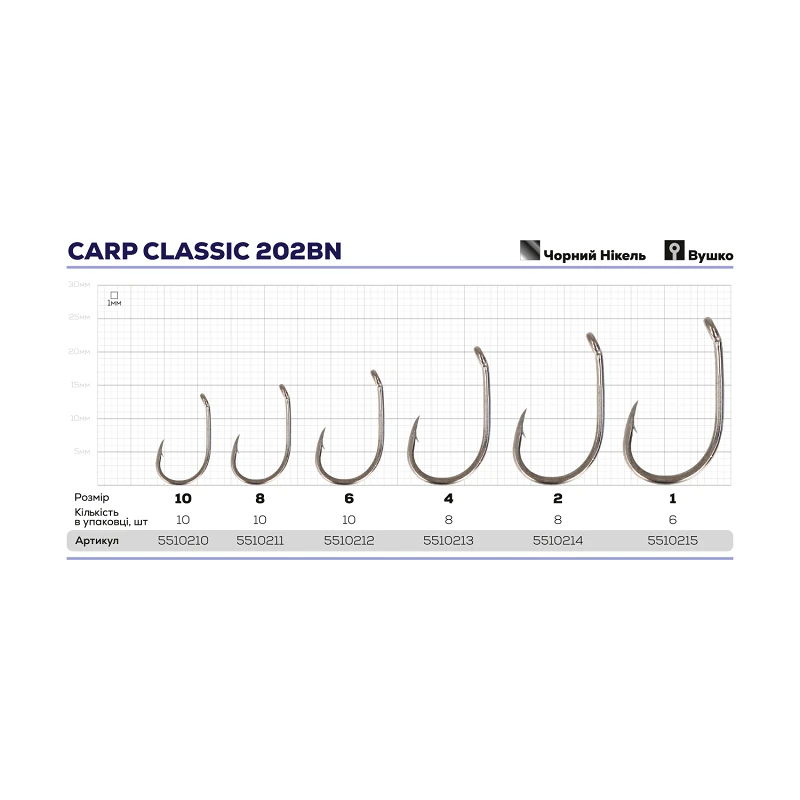 Гачок ZEOX Carp Classic 202BN - Фото №2
