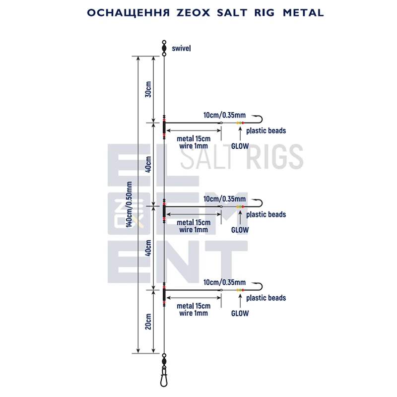 Оснащення морське ZEOX Salt Rig Metal 403NI - Фото №1