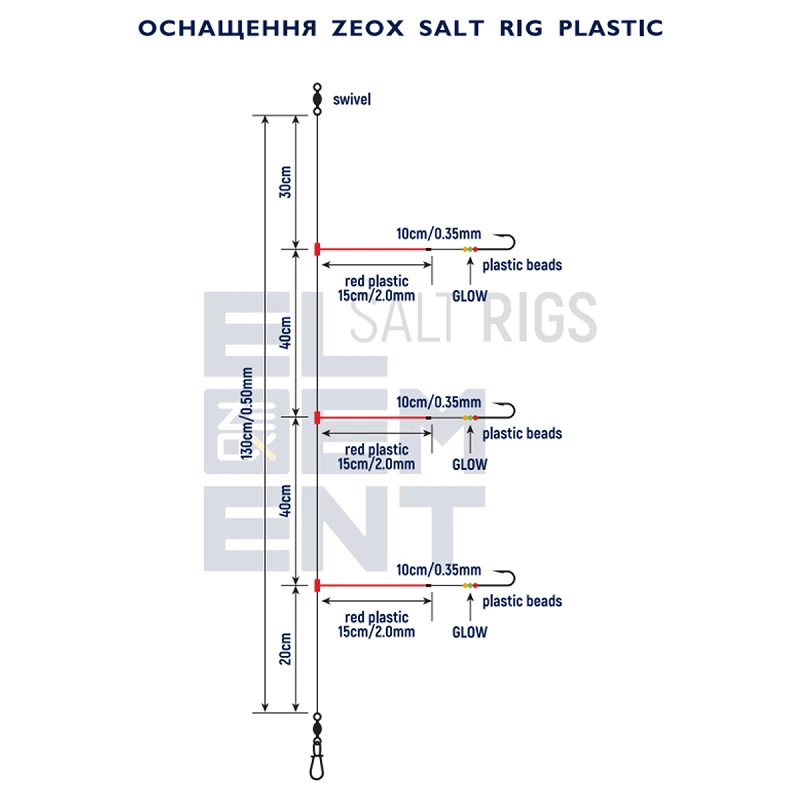Снасть морская ZEOX Salt Rig Plastic 403NI - Фото №1